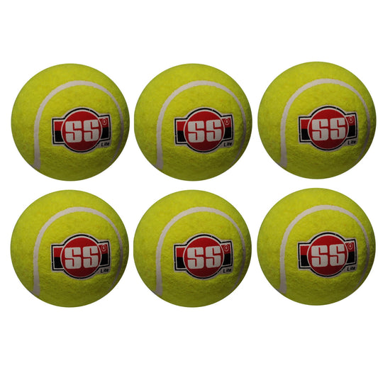 SS Soft Pro Tennis Ball for Cricket Yellow Light (Pack of 6)