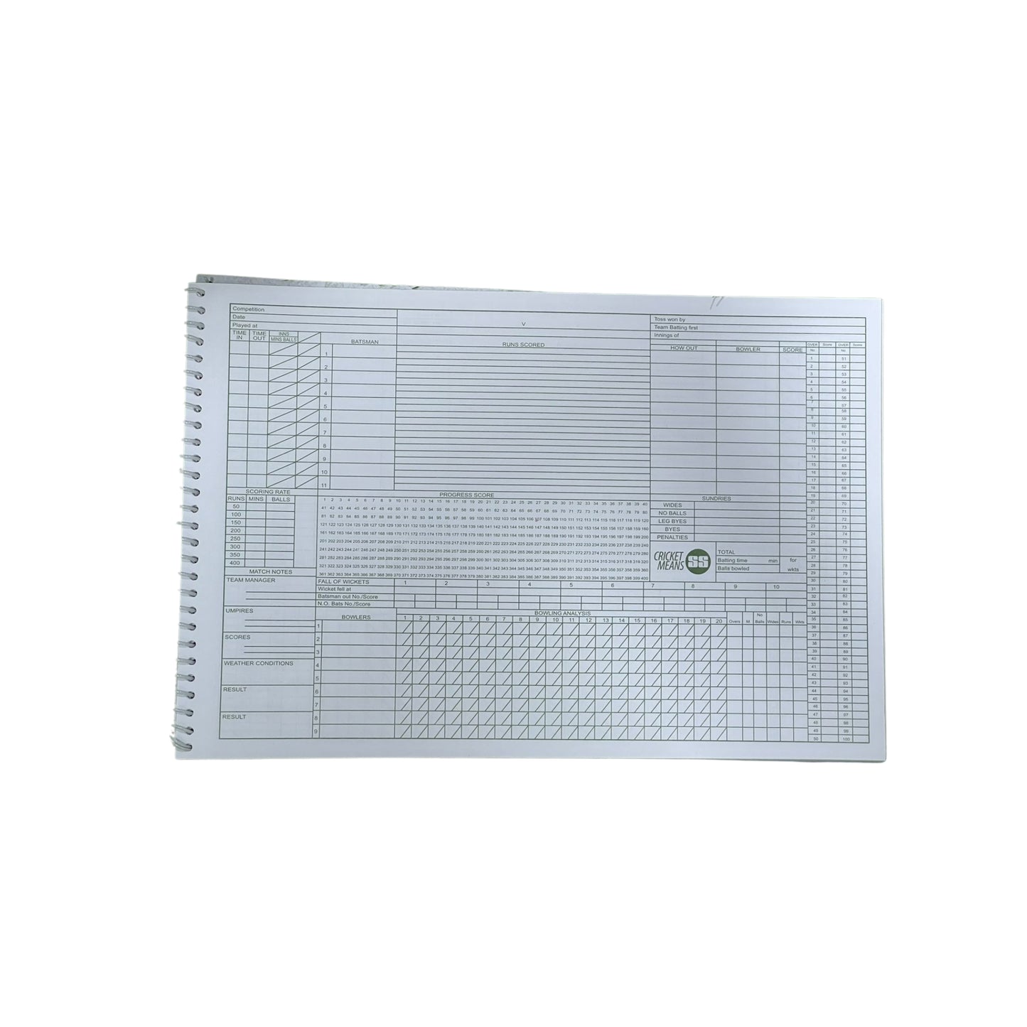 SS Cricket Score Book