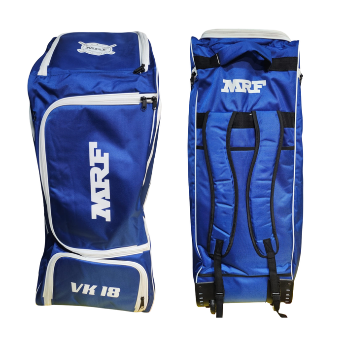MRF VK 18 Senior Navy Blue Cricket Kit Bag With Wheels