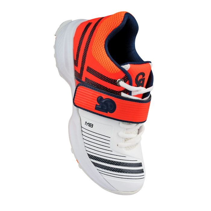 CA M8 Cricket Shoes - White/Orange