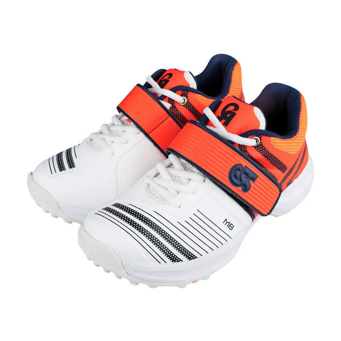 CA M8 Cricket Shoes - White/Orange