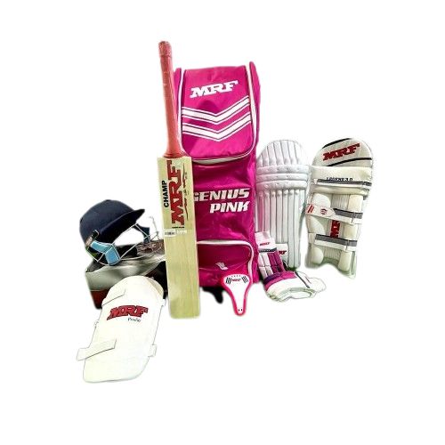 MRF Women's Girls Genius Pink Cricket Kit Set - Complete Cricket Set for Female - Adult Kit and Junior