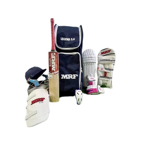 MRF Smash Cricket Kit Set - Adult Kit, Complete Set with Accessories, Bat, Kit Bag, Gloves, Guards