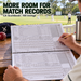 Scorer using the CA 100 Innings Cricket Scorebook at the cricket ground