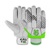 CA BA 56 white and green batting gloves pair showing the padded back and leather palm