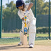 Cricketer using the CA Gold 1000 English Willow Junior Cricket Bat - Harrow during practice in cricket nets