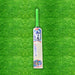 CA Gold Champ junior tennis ball cricket bat back view with green grip and Champions graphic