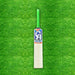 CA Gold Champ junior tennis ball cricket bat front view with green grip