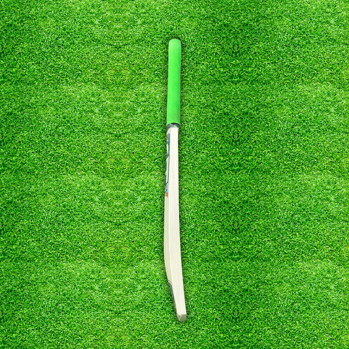 CA Gold Champ junior cricket bat side profile with green grip