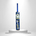 CA Gold Speed tape ball cricket bat rear profile with blue graphics and grip