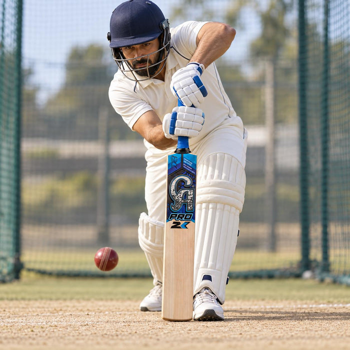 Cricketer using CA Pro 2K English Willow Cricket Bat - SH - practice lifestyle