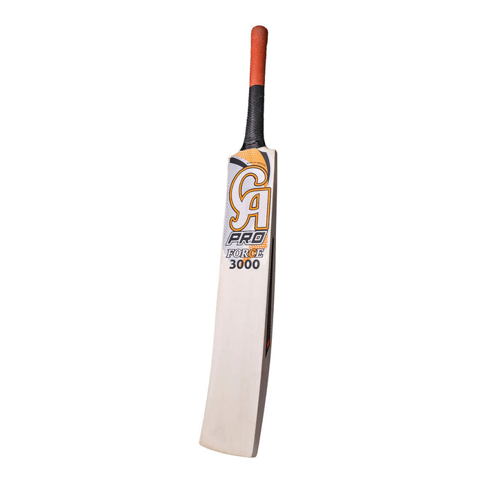 Angled front view of CA Pro Force 3000 SH cricket bat showing blade and grip
