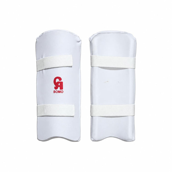 CA Somo white forearm guard front and rear views