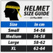 CA Plus 8000 cricket helmet size guide in centimetres