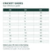 Cricket shoe UK US EU size reference chart - select your UK size; UK8 corresponds to EU42 in this stock reference