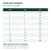 Cricket shoe UK US EU size reference chart - select your UK size; UK8 corresponds to EU42 in this stock reference