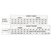 Cricket shirt and trouser size chart showing junior and senior size labels and measurements