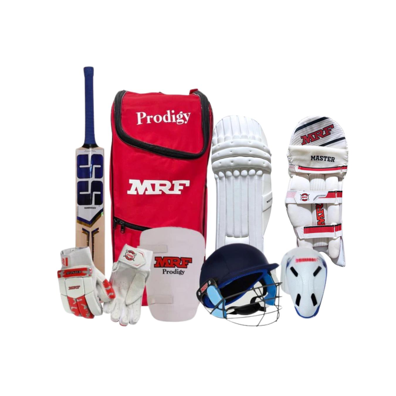 Cricket Arabia Starter Kit Kashmir Willow Cricket Adult Kit Set, Complete with Accessories, Bat, Kit Bag, Gloves, Guards