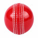 SG Supasoft red synthetic cricket ball white seam close-up