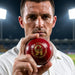 Cricket player holding a red CA cricket ball
