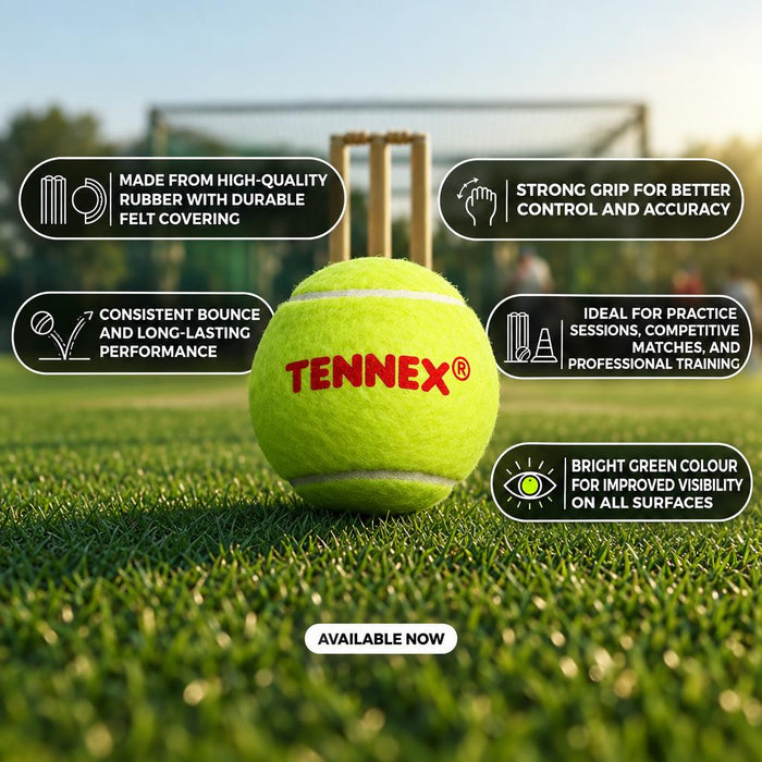 Tennex cricket tennis ball feature graphic