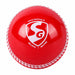 Red SG Supasoft synthetic cricket ball with white SG logo