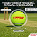 Tennex ball specifications: 120–130 g, 20 cm circumference and 6.3 cm diameter