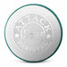 CA Attack white leather cricket ball with Attack branding on white background