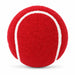 Red SG Spark tennis cricket ball reverse view with white seam
