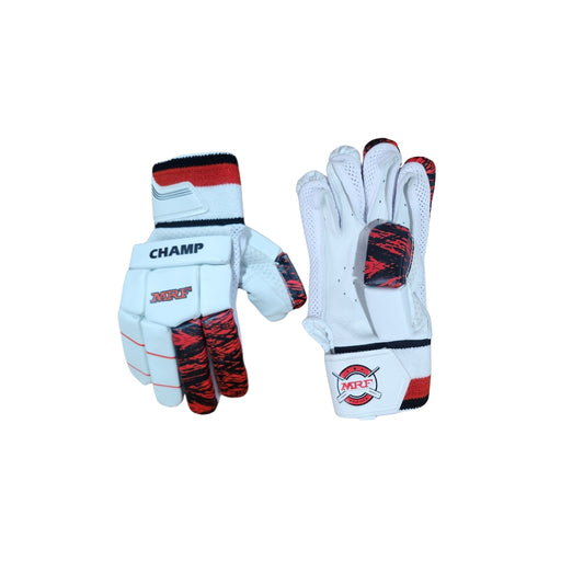 MRF Champ white red and black cricket batting gloves - product view 1