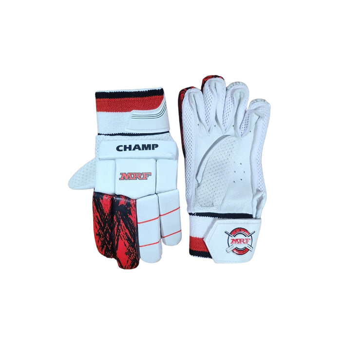 MRF Champ white red and black cricket batting gloves - product view 4