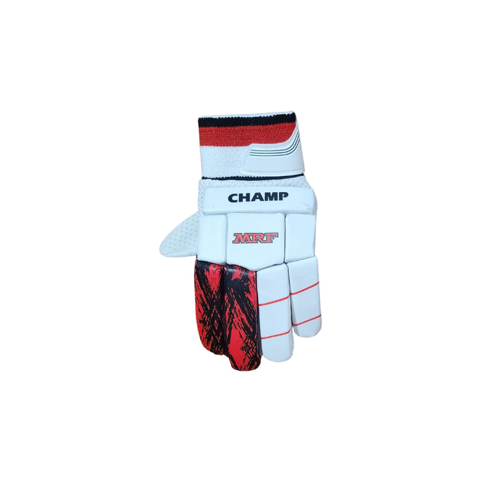 MRF Champ white red and black cricket batting gloves - product view 5