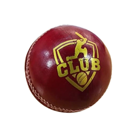 MRF Club red leather cricket ball - studio product view 1