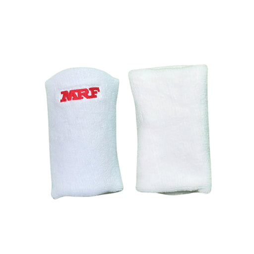 MRF Genius white towel forearm elbow guard front and rear views