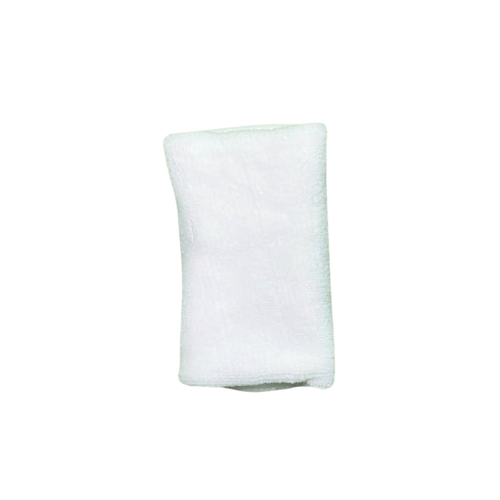 MRF Genius white towel forearm elbow guard rear view showing white casing