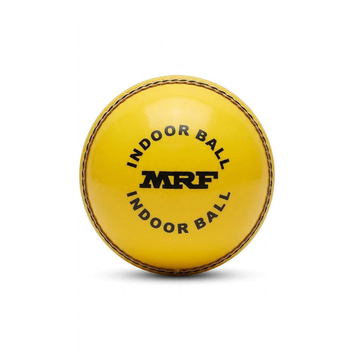 MRF Indoor Cricket Ball Yellow - square image from marketplace artwork, yellow indoor practice ball