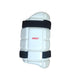 MRF Molded Cricket Single Thigh Guard - RH - front showing MRF branding and padded construction