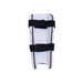 MRF Molded white forearm elbow guard rear view showing two black elastic straps