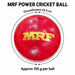 MRF Power red cricket ball - circumference 22.5 cm - approximately 155 g per ball
