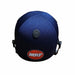 MRF Prodigy blue cricket helmet rear view with vents and MRF logo