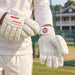 Cricketer using MRF Run Machine Batting Gloves - Mens Left Hand - practice lifestyle