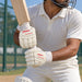 Cricketer using MRF Run Machine Batting Gloves - Mens Left Hand - wrist fastening and fit