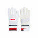 MRF Youth wicket keeping inner gloves pair showing the mesh back, padded palm and red and navy wristbands
