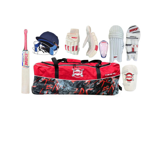 MRF English Willow Legend 4.0 Cricket Adult Kit, Complete Set with Accessories