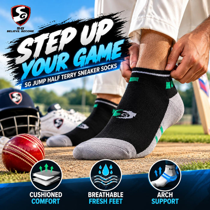 SG Jump black light grey socks cushioning and arch support