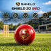 SG Shield 20 red cricket ball features: alum-tanned leather, layered centre, two-piece construction and club or school match use
