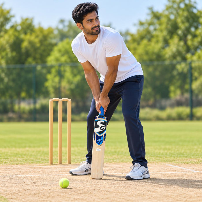 SG T-1000 SH cricket bat in use