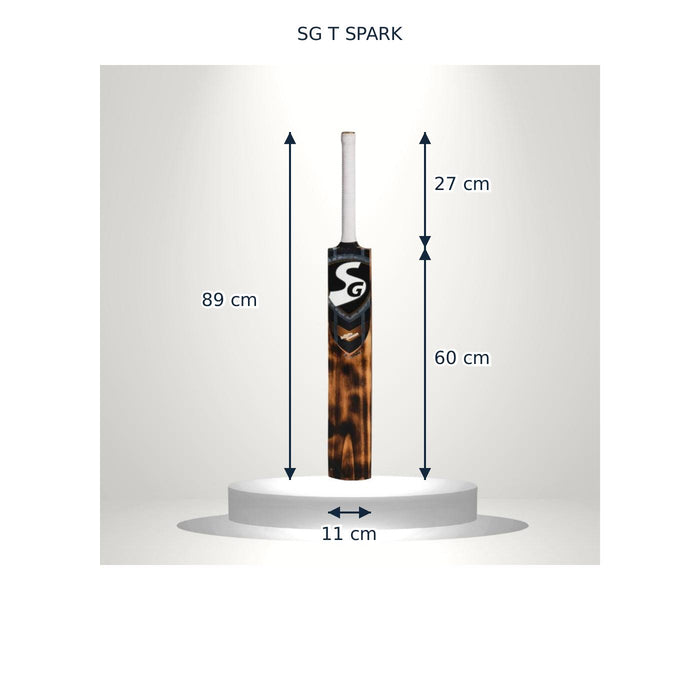 SG T-Spark dimensions in cm with measurement arrows
