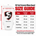 SG Test forearm elbow guard size guide showing vertical length and edge-to-edge measurement across the curve