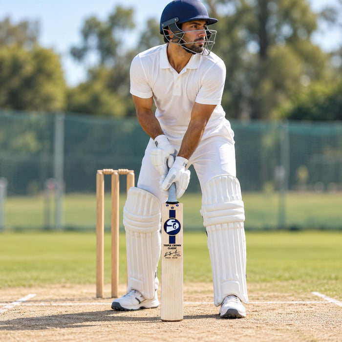 SG Triple Crown Classic SH cricket bat in use